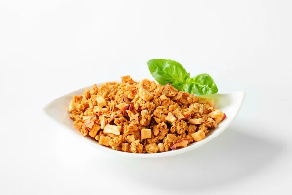 Müsli med torkade äpplen — Stockfoto