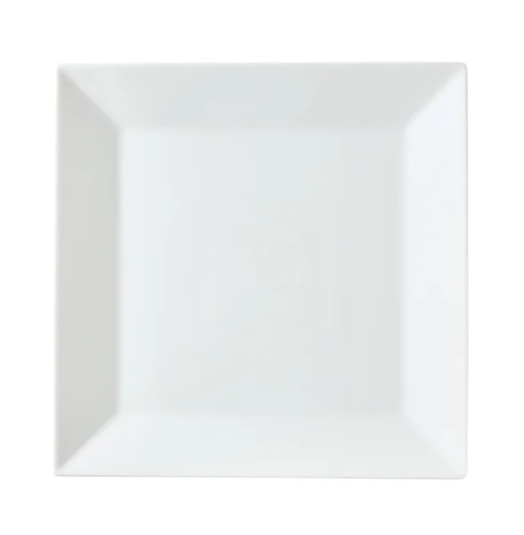 Assiette carrée en porcelaine blanche — Photo