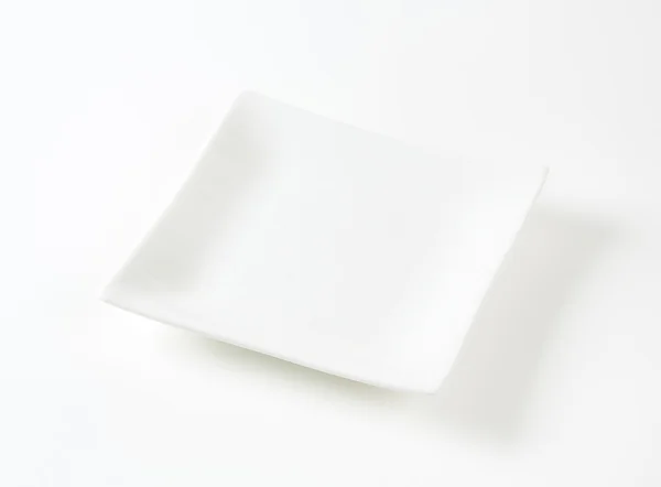 Talerz deserowy kwadrat biały — Zdjęcie stockowe