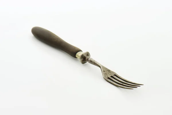 Old wooden-handled dinner fork — Stock Photo, Image