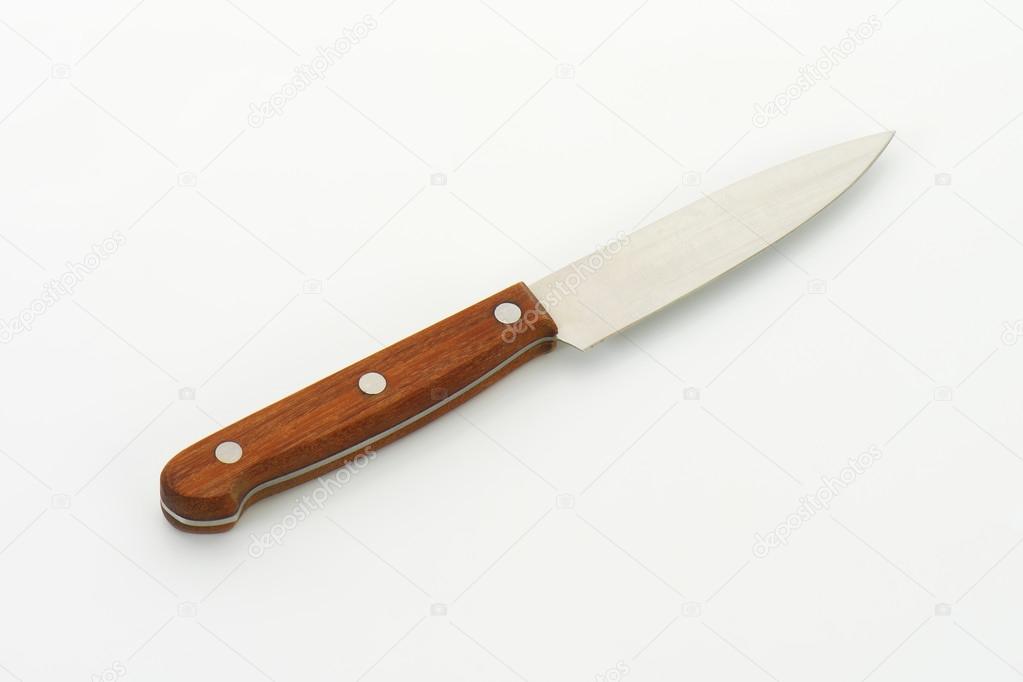 Knife with wooden handle