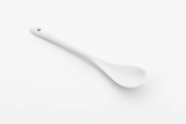White porcelain spoon — Stock Photo, Image