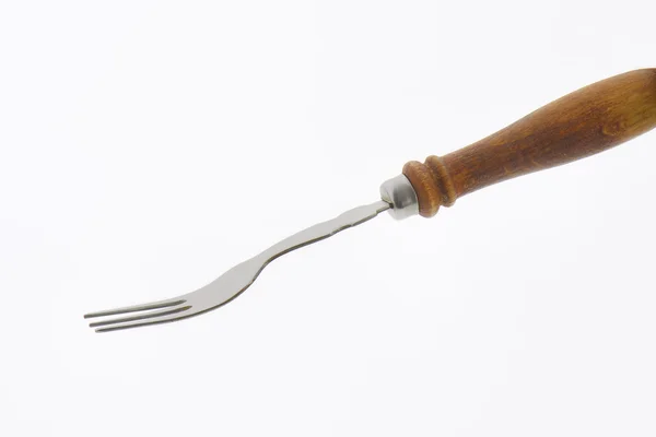 Wooden-handled dessert fork — Stock Photo, Image