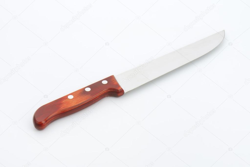 Wood handle slicing knife