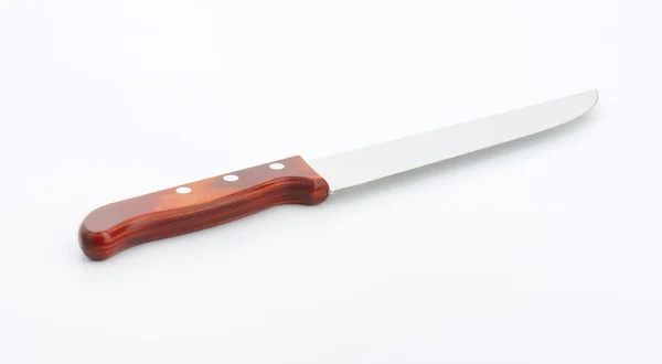 Punho de madeira faca de corte — Fotografia de Stock