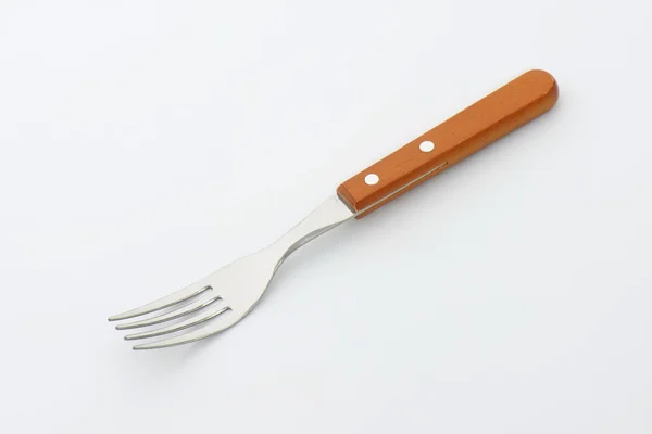 Wooden-handled dinner fork — Stock Photo, Image