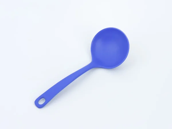 Blue plastic ladle — Stock Photo, Image