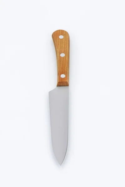 Cuchillo de cocina con mango de madera — Foto de Stock