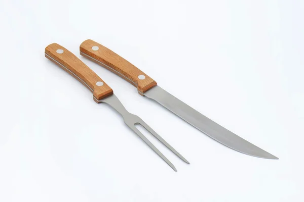 Резной нож и вилка — стоковое фото