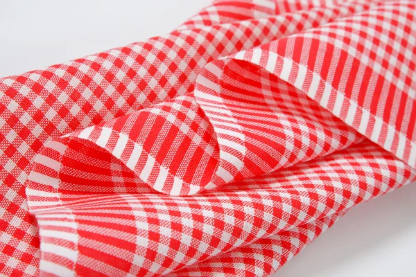 Рушник з червоною та білою тарілкою — стокове фото