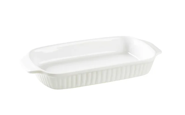 White ceramic baking dish — Stock Photo, Image