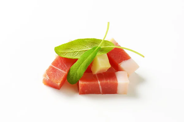 Diced Tyrolean speck — Stock Photo, Image