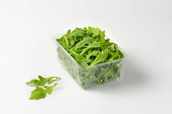 Folhas de arugula frescas — Fotografia de Stock