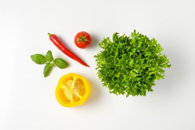 fresh vegetables on white background clipart