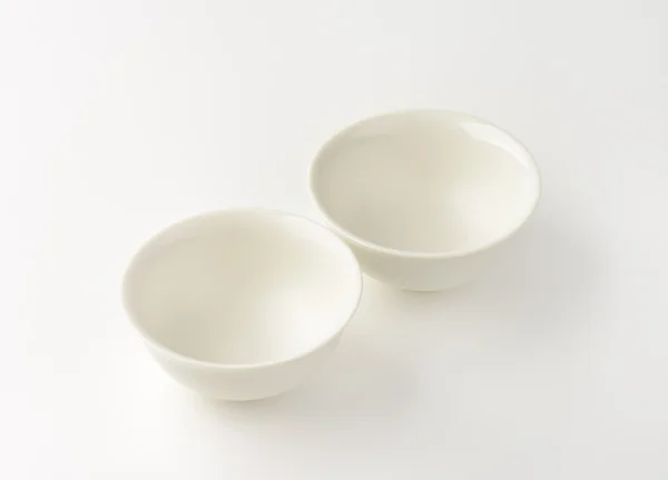 两个白碗 — 图库照片