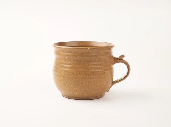 Xícara de café de cerâmica marrom — Fotografia de Stock