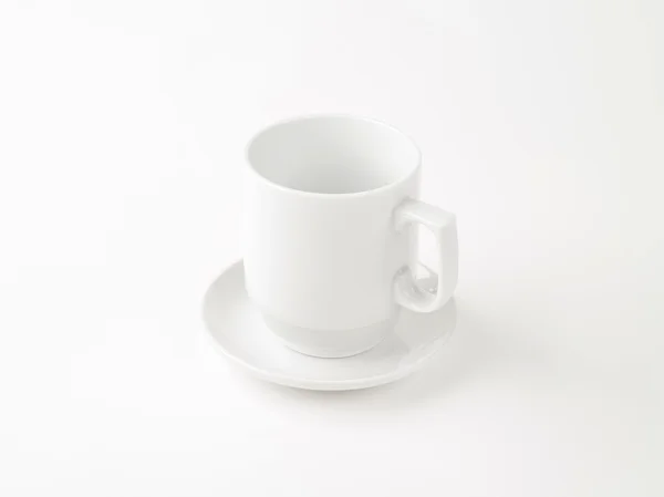 White coffee cup with saucer — Stock Photo, Image