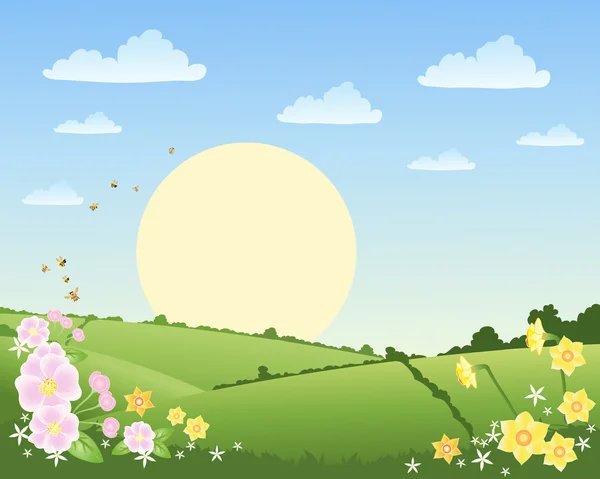 Fondo de primavera — Vector de stock