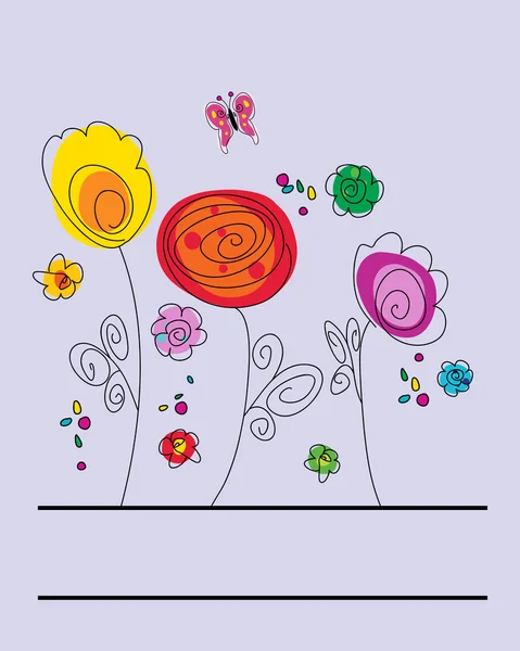 Bloemen wenskaart — Stockvector