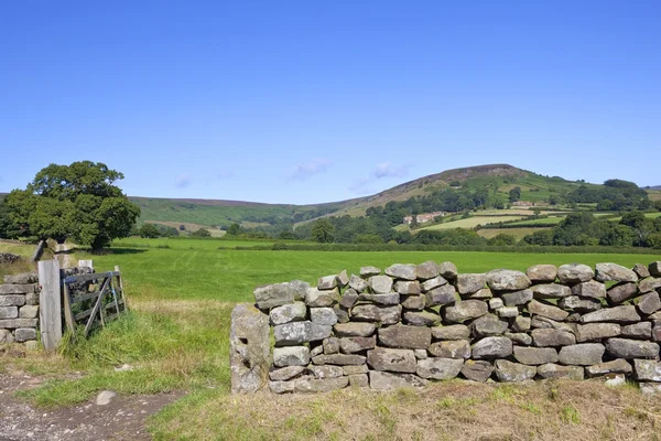 Dry stone wall in moorland countryside — Stock Photo, Image