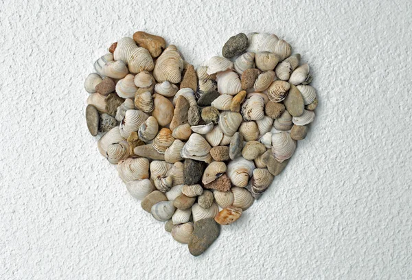 Corazón hecho de conchas — Foto de Stock