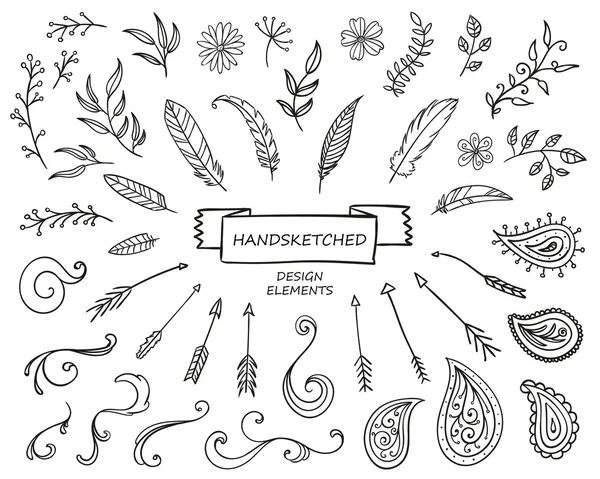 Vector Hand Drawn Design Elements — Stock Vector