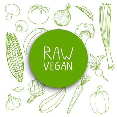 Sebze vektör el çekilmiş