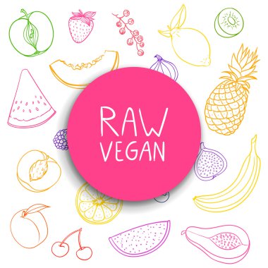 Meyve vektör el çekilmiş