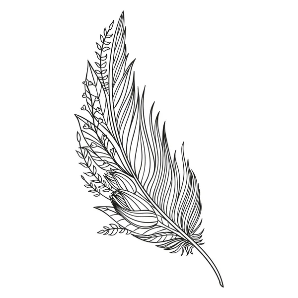 Vector Abstracto Pluma ornamental — Archivo Imágenes Vectoriales