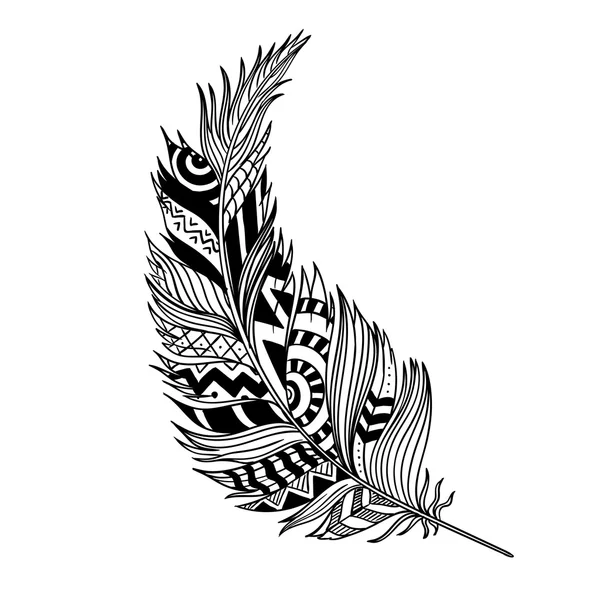 Vector Abstracto Pluma ornamental — Vector de stock