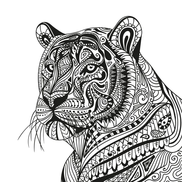 Vector abstracto tigre ornamental — Vector de stock