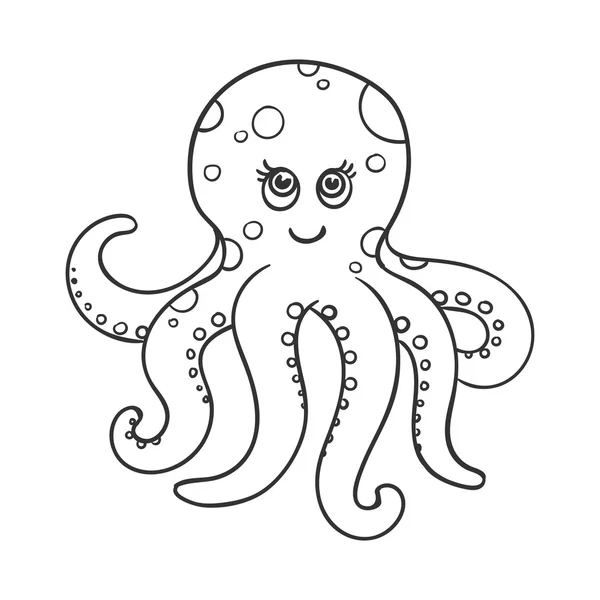 Vector lindo dibujado a mano pulpo — Archivo Imágenes Vectoriales