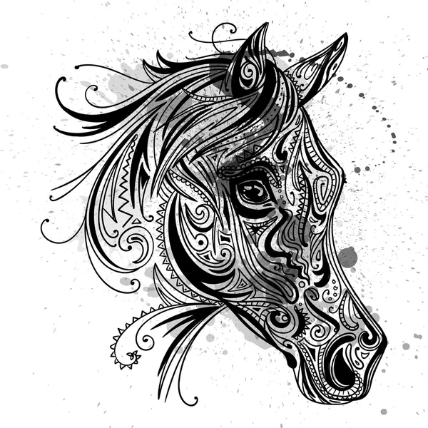 Vetor Abstrato Cavalo Ornamental — Vetor de Stock