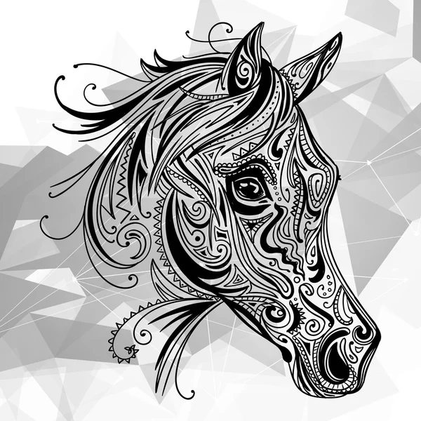 Vector Resumen Caballo ornamental — Vector de stock