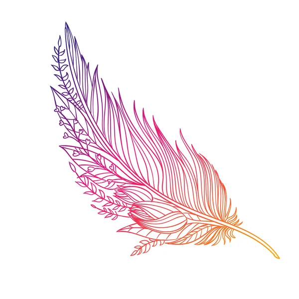 Vector Abstract Ornamental Feather — Stock Vector