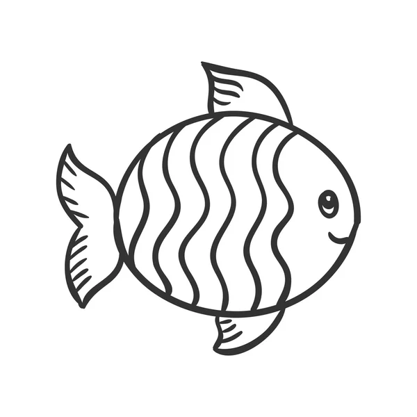 Vector lindo pescado dibujado a mano — Vector de stock