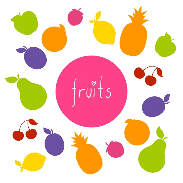 Vector colorido fondo de fruta — Vector de stock