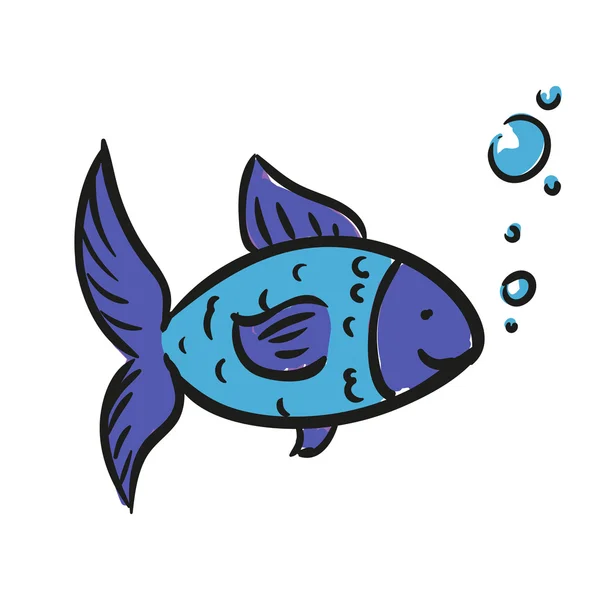 Vector Hand Drawn Fish - Stok Vektor