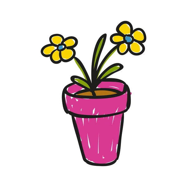 Vector dibujado a mano flores — Archivo Imágenes Vectoriales