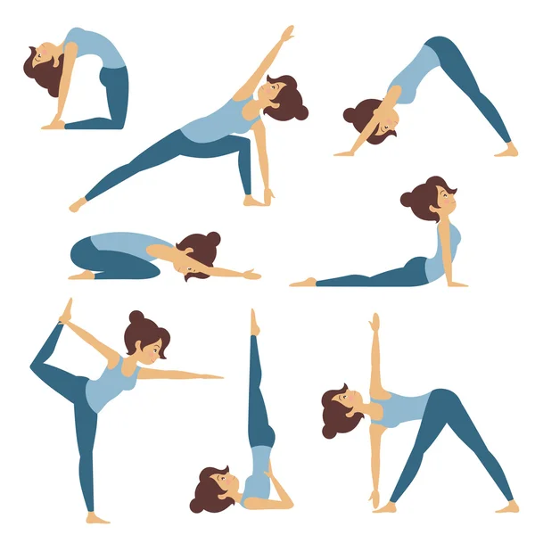 Vektör yoga poses — Stok Vektör