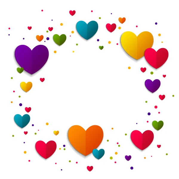 Vector Colorful Background with Hearts — Stock Vector