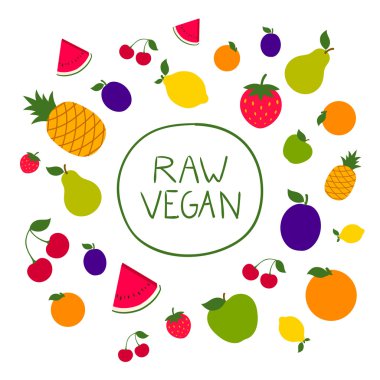 Vektör renkli meyve arka plan