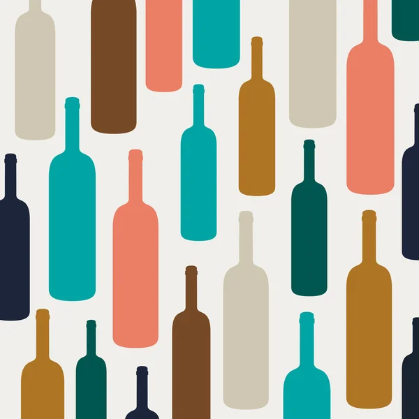 Vector Background with Wine Bottles — Stock Vector