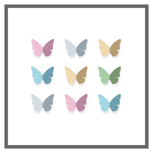 Vektorové Pozdrav Card Design s barevné papírové motýly — Stockový vektor
