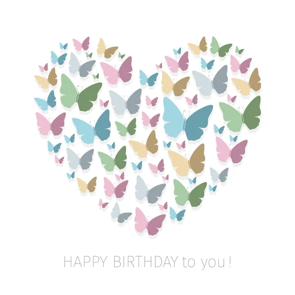 Conception de cartes de vœux vectorielles avec papillons en papier coloré — Image vectorielle