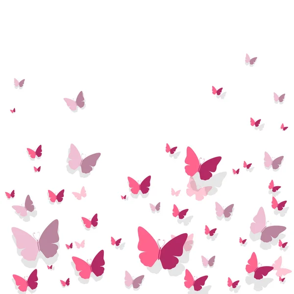 Vektör tebrik kartı tasarımı renkli kağıt kelebekler ile — Stok Vektör