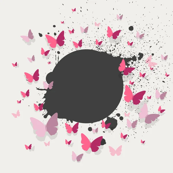 カラフルな紙の蝶とのベクトル グリーティング カード デザイン — ストックベクタ