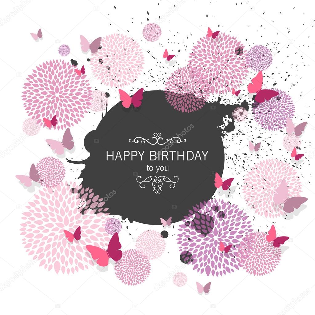 Vecteur Joyeux Anniversaire Conception De La Carte De Voeux Image Vectorielle Par Ramonakaulitzki C Illustration