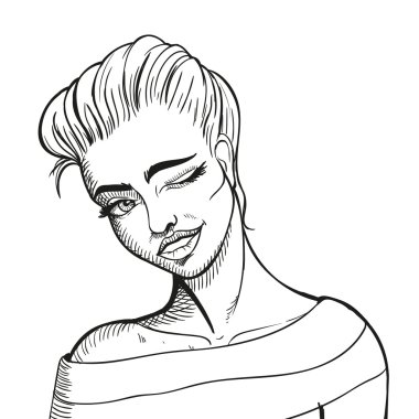 Vektör el çizilmiş kadın