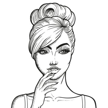 Vektör el çizilmiş kadın